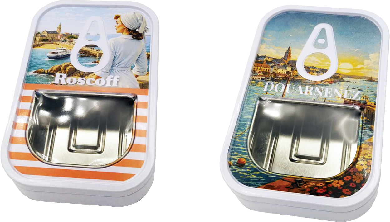 Personalised sardine-style metal tin