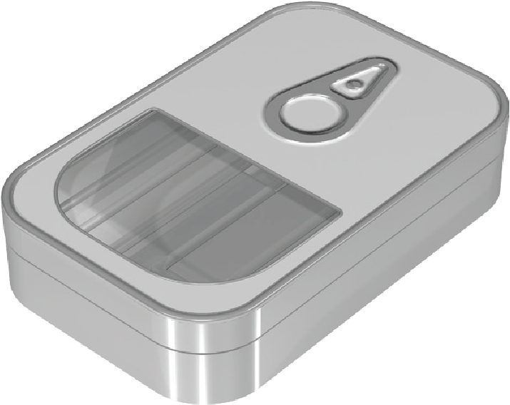 Silver and white Sardine Box